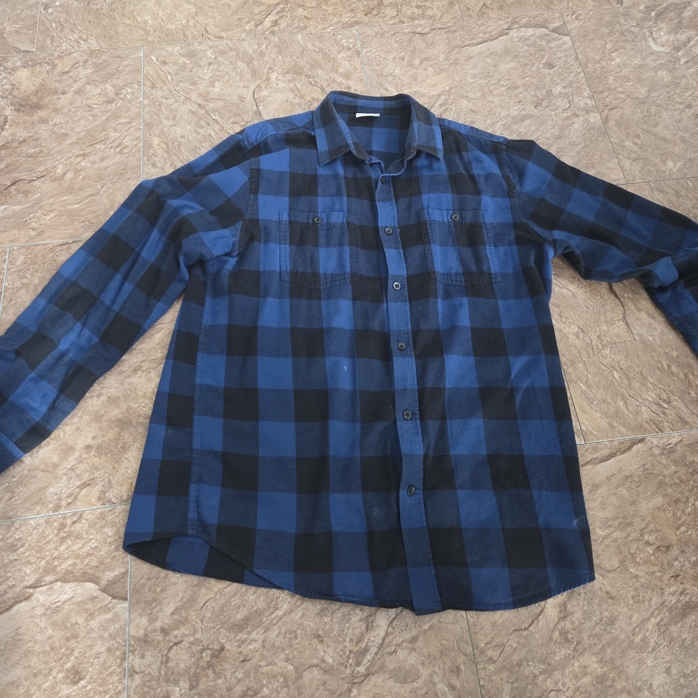 Men's Blue Plaid Shirt